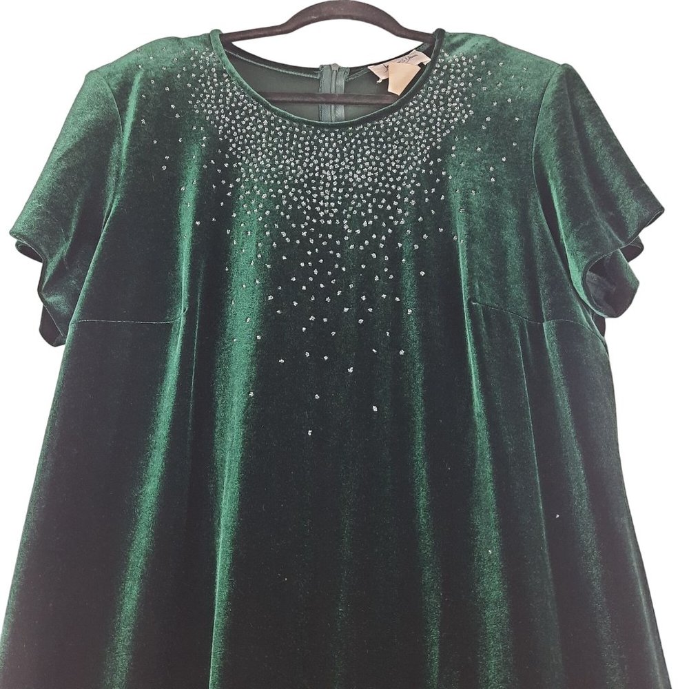 Vintage Green Midi Dress with Embellishments